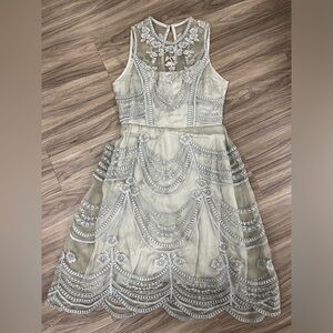 NWT BHDLN Anthropologie Anessa silk & lace dress, size 2